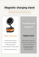 K10 Vacuum Suction Cup Car Magnetic Wireless Charger Foldable 360° Universal Rotating Stand for iPhone Samsung Gym Bath Mirror