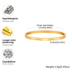 Vnox Gold Plated Love Cuff Bangle – Stainless Steel Bracelet