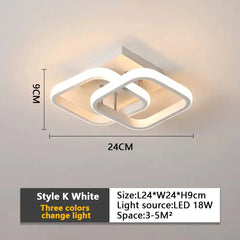 Modern Baked Enamel Finish LED Ceiling Lamp 3 Color Temperature Corridor Lights Balcony Lamps Bedroom Living Room 110V-240V