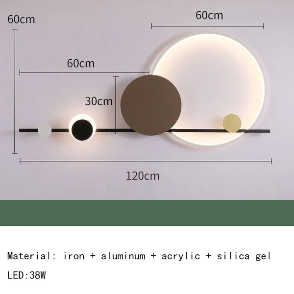 Modern Nordic Art Deco LED Wall Lamp 3000K Living Room Sofa Background Bedroom Bedside Hotel Hall Wall Lighting Creativity Decor