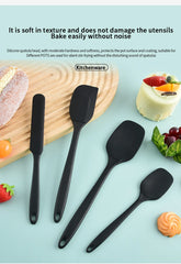 Silicone kitchenware 6-piece set, cream  scraper, spatula, oil brush, size scraper set baking tool，Non-integrated hand
