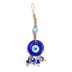 Demon Eye Lucky Charm Car Ornaments Protection Tassel Crystals Feng Shui Car Decor Turkish Blue Eye Retro Glass Pendant Gifts