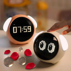 Child Alarm Clock Digital Emotion Table Clock WIth Light Living Room Bedroom Desktop Clock Cute Cartoon Alarm Clock for Kids