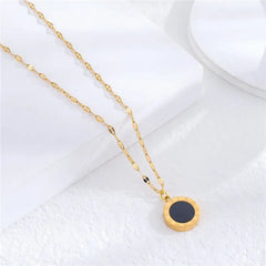 Fashion Roman Digital Wafer Pendant Necklace Stainless Steel Party Jewelry Sexy Choker