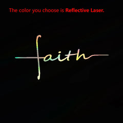 Faith Cross Decal Christian Religious Vinyl Sticker Car Window Decor ,  Women's Christian Laptop Decals for Apple MacBook Decor