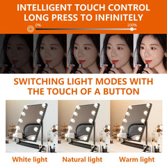 Dimmable Dressing Vanity Mirror LED Makeup Mirror Wall Bulbs Vanity Mirror for Home Bathroom Bedroom Decoration