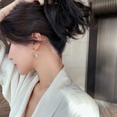 Real Gold Plated Zircon Bead Earrings – Luxury Women’s Party Jewelry