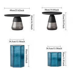 Artistic Glass Coffee Table, Creative Design End Tables for Living Room , Stylish Accent Tea Table with Various Sizes & Colors Living Room Furniture
