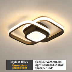 Modern Baked Enamel Finish LED Ceiling Lamp 3 Color Temperature Corridor Lights Balcony Lamps Bedroom Living Room 110V-240V