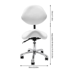 White Saddle Rolling Adjustable office Chair Adjustable Height Ergonomic Saddle Stool for Kitchen Salon Work Area Clinic Living Room Furniture