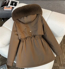 Korean Style Women’s Hooded Winter Parka – Thick Warm Coat