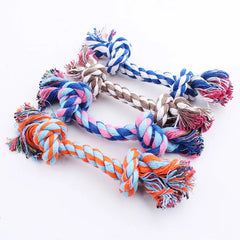 Random Color Pet Dog Toy Bite Rope Double Knot Cotton Rope Funny Cat Toy Bite Resistant and Sharp Teeth Pet Supplies Puppy Toys Pet Shop