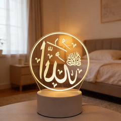 Muslim Ramadan Festival Supplies Neon Lamp USB Operated 3D Acrylic LED Night Light EID Mubarak Ornaments Bedroom Home Decor