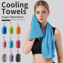 Portable Circular Silicone Wrapped Cold Cooling Towel