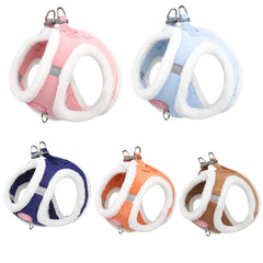 Winter Warm Chihuahua Dog Harness with Fur Walking Pet Harnesses and Leash Set for Small Dogs Puppy Yorkies mascotas Accessories Pet Shop
