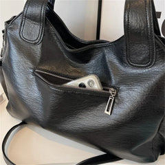 High Quality PU Shoulder Bag for Women – Contrast Zipper Style