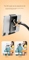 128cm Phone Holder Stand Lazy Bracket Headrest Bed 360 Flexible Long Arms Clamp Mount for IPhone Samsung and 3.5~6.7" Device