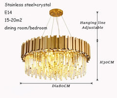 Luxury Crystal LED Ceiling Lamp Modern Gold Silver Living Room Chandelier Home Decoration Dining Room Pendant Lights