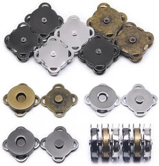1/10Sets Magnetic Snap Button Metal Invisible Sew on Button Lock Clasps Fasteners for Purse Bags Clothes Craft DIY Accessories