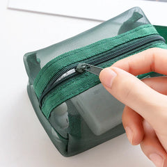 6pcs Transparent Mesh Coin and Miscellaneous Storage Bags, Portable 3D Card Organizer Pouches Cosmetic Bags Travel Storage Bag