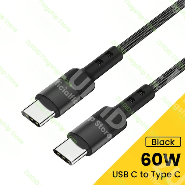 100W USB C To Type C Cable PD 3.1 240W Fast Charging Charger Cord USB-C 5A Type C Data Cable For Macbook iPad Samsung Xiaomi 2m