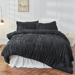 Bohemian Wrinkle Fluffy Duvet Cover Set All Seasons Bedding Set with Quilt Cover and Pillowcase Double Queen Comforter Cover Set