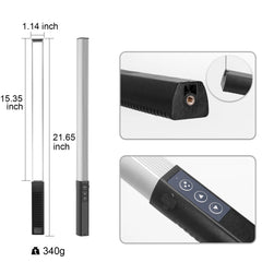 LUXCEO Q508A 10W RGB CCT Video Light 2600mAh Rechargeable LED Stick Photo Lamp 36 Colors Studio Lighting for Youtube Photography