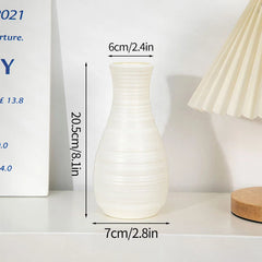 Nordic Vases Pure White Plastic Vases Imitation Ceramic Flower Vases Desktop Flowerpot Wedding Decor Home Ornament