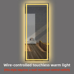 15.5 * 27.5 Inches LED Smart Full-length Mirror  Bedroom Wall Wall Hanging Full-body Simple Frameless Wall Fitting Mirror