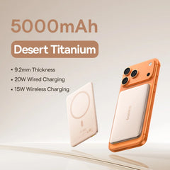 Baseus 5000mAh Magnetic Power Bank 15W Wireless 20W Wired Charging Thin Card-Sized Slim Portable Powerbank for iPhone 17 Samsung