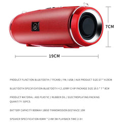 200W Peak Power Portable Bluetooth Speaker IPX7 Waterproof Outdoor HIFI Pillar Subwoofer Stereo Soundbox FM Radio TF Boom Box
