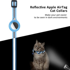 Anti-Lost Cat Collar for Airtag GPS Tracker Protective Case With Bell Reflective Cats Accessories Pet Products