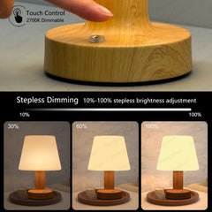 LED Table Lamp Touch Sensor Rechargeable Desktop Night Light Wireless Reading Lamp For Restaurant Hotel Bar Bedroom Decor Light
