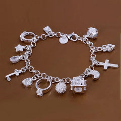 Hot Sale 925 Sterling Silver Chain Solid Bracelet for Women Mens Charm Party Gift Wedding Fashion Jewelry
