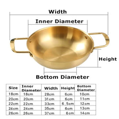 Stainless Steel Saucepan Dry Pots Home Cooking Seafood Rice Pot Paella Pan Picnic Snack Plates Cookware with Handle Kitchen Tools, Cooking Utensils