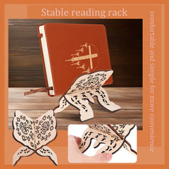 Wooden Bible Book Stand Desktop Reading Holder Quran Display Rack Tabletop Book Rack Home Office Reading Stand