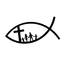 Car Sticker Motorcycle PVC Decals Christian Fish Jesus Family Cross Church Decorative Stickers Creative Decor Accessories #JT01