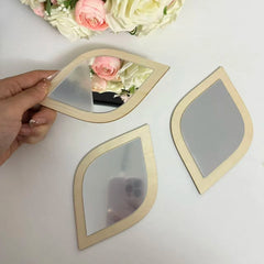 8/4pcs Boho Tear-Shaped Decorative Wall Mirrors Acrylic Modern Mirror Wall Art Bedroom Office & Living Room wooden Ornament