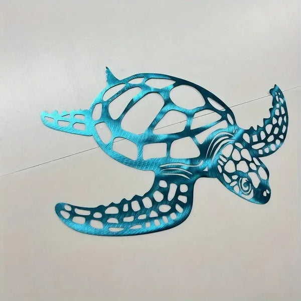 Metal Sea Turtle Ornament Beach Theme Decor Wall Art Decorations Wall Hanging For Indoor Living Room Decor Metal Turtle Wall Art
