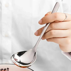 Korean Stainless Steel Thickening Spoon Creative Long Handle Hotel Hot Pot Spoon Soup Ladle Home Kitchen Tools, Cooking Utensils