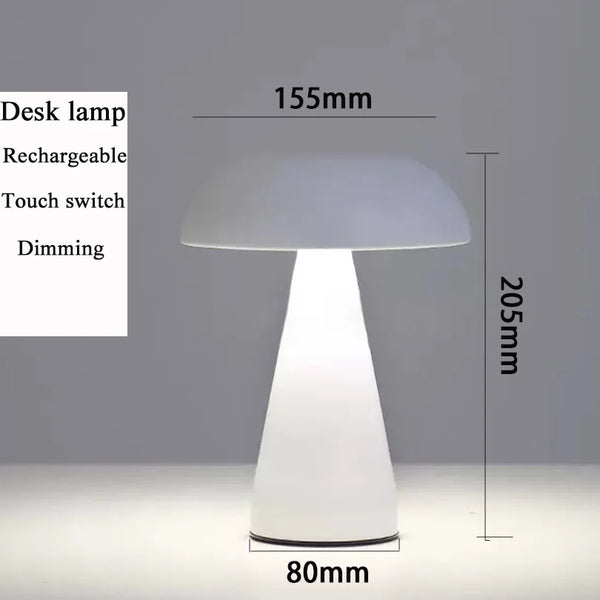 Retro Mushroom LED Table Lamp – Touch Rechargeable Light Home Decor