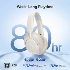 Baseus Bass EH10 NC Wireless Headphones Bluetooth 6.0 Noise Canceling 45dB Over Ear HeadsetSpatial Audio Earphone 80H Time