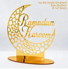 Ramadan Tray Table Centerpieces Plate Acrylic Ramadans Eid Mubarak Decorations for Home 2025 Islam Muslim Festival Party Gifts