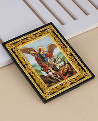 Immaculate Heart Virgin Mary St.Michael Icons Figurine Holy Family Icon Square Frame Church Home Tabletop Decoration Collection