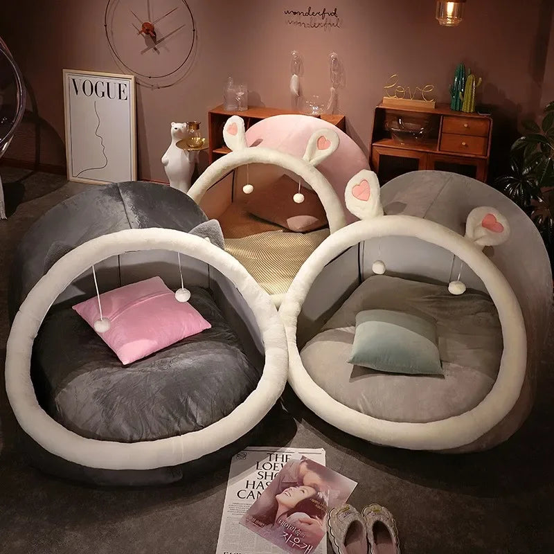 Lazy Person Corner Sofa On The Ground Cat's Nest Christmas Cushions Sitting Cushion Cute Oversized Adult Child Plush Tent Cozy House Living Room Furniture