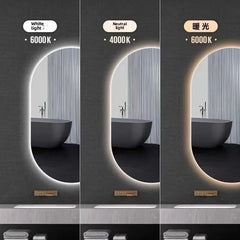 Oval Smart Mirror Defogging Bathroom Mirror with Light Led Vanity Mirror Wall Hanging Full Body Mirror Shower Mirror Spiegel