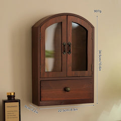 Desktop Storage Cabinet Wall Mount Vintage Style Cosmetic Organizer Display Shelf for Kitchen Dresser Home Living Room Bedroom Kitchen & Dining Furniture Kitchen Display Cabinets