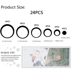 6/24PCS Acrylic Circle Mirror Wall Stickers Removable Round Dots Mirror Wall Decals DIY Home Decor Mirror Art