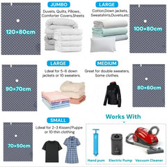 Vacuum Storage Bags,Travel Essentials Suitcases Clothes Organizer Packaging Bag Practical Accessories Compression Packing Cubes