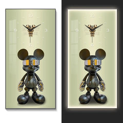 Fashionable Home Wall Decoration Cartoon Mickey Hanging Painting Creative Large Digital Clock LED Luminous Painting Wall Clock